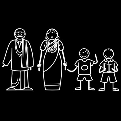 

The Indian Family Sticker Family Sticker for Windows, Bumper, Sides(White, Transparent)