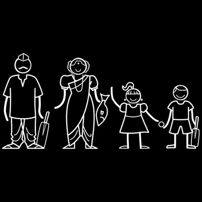 

The Indian Family Sticker Family Sticker for Windows, Bumper, Sides(White, Transparent)