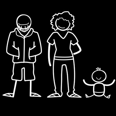 

The Indian Family Sticker Family Sticker for Windows, Bumper, Sides(White, Transparent)