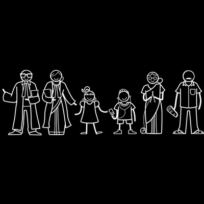 

The Indian Family Sticker Family Sticker for Windows, Bumper, Sides(White, Transparent)