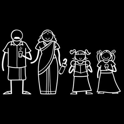 

The Indian Family Sticker Family Sticker for Windows, Bumper, Sides(White, Transparent)