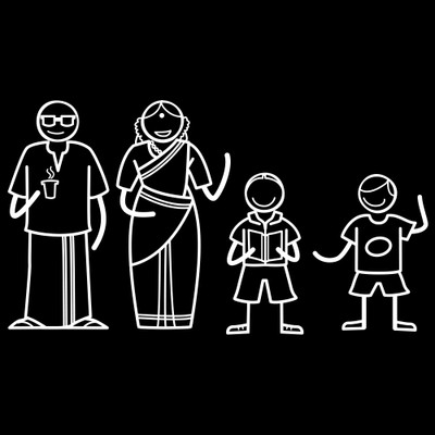 

The Indian Family Sticker Family Sticker for Windows, Bumper, Sides(White, Transparent)