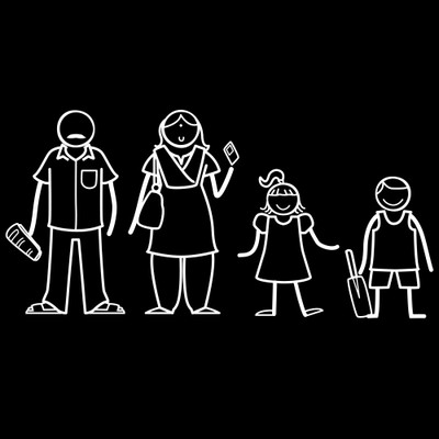 

The Indian Family Sticker Family Sticker for Windows, Bumper, Sides(White, Transparent)