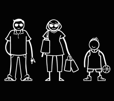 

The Indian Family Sticker Family Sticker for Windows(Transparent, White)