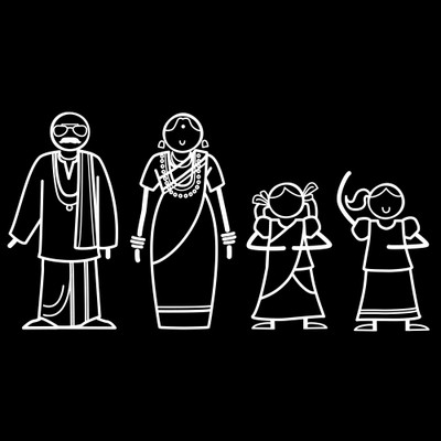 

The Indian Family Sticker Family Sticker for Windows, Bumper, Sides(White, Transparent)