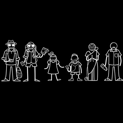 

The Indian Family Sticker Family Sticker for Windows, Bumper, Sides(White, Transparent)
