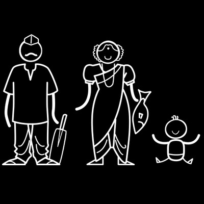 

The Indian Family Sticker Family Sticker for Windows, Bumper, Sides(White, Transparent)