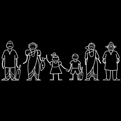 

The Indian Family Sticker Family Sticker for Windows, Bumper, Sides(White, Transparent)
