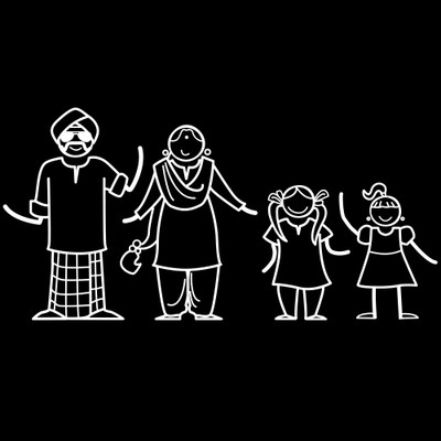 

The Indian Family Sticker Family Sticker for Windows, Bumper, Sides(White, Transparent)