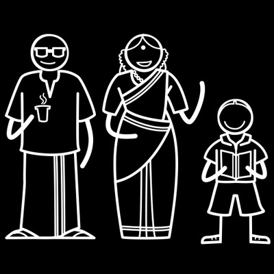 

The Indian Family Sticker Family Sticker for Windows, Bumper, Sides(White, Transparent)