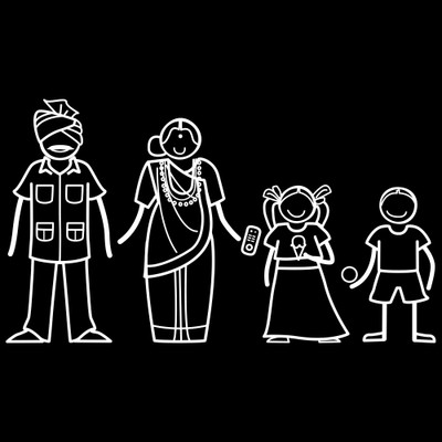

The Indian Family Sticker Family Sticker for Windows, Bumper, Sides(White, Transparent)