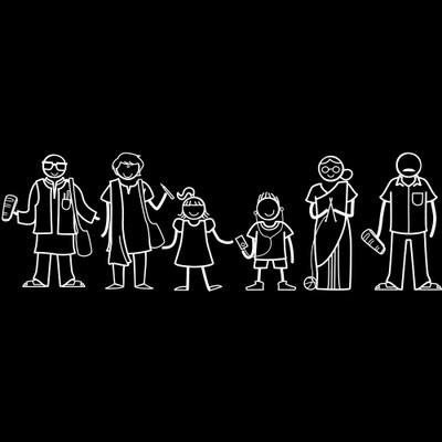 

The Indian Family Sticker Family Sticker for Windows, Bumper, Sides(White, Transparent)
