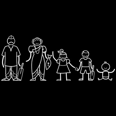 

The Indian Family Sticker Family Sticker for Windows, Bumper, Sides(White, Transparent)