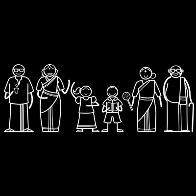 

The Indian Family Sticker Family Sticker for Windows, Bumper, Sides(White, Transparent)