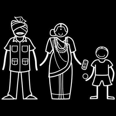 

The Indian Family Sticker Family Sticker for Windows, Bumper, Sides(White, Transparent)