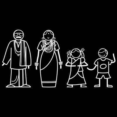 

The Indian Family Sticker Family Sticker for Windows, Bumper, Sides(White, Transparent)