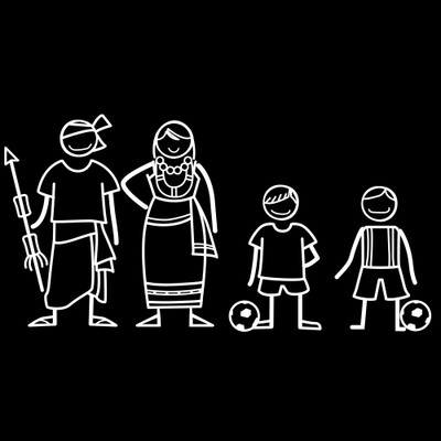 

The Indian Family Sticker Family Sticker for Windows, Bumper, Sides(White, Transparent)