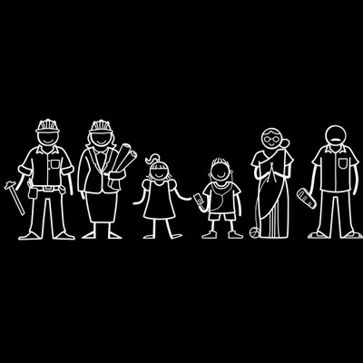 

The Indian Family Sticker Family Sticker for Windows, Bumper, Sides(White, Transparent)