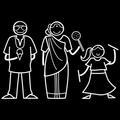 

The Indian Family Sticker Family Sticker for Windows, Bumper, Sides(White, Transparent)