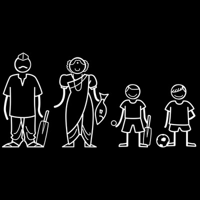 

The Indian Family Sticker Family Sticker for Windows, Bumper, Sides(White, Transparent)