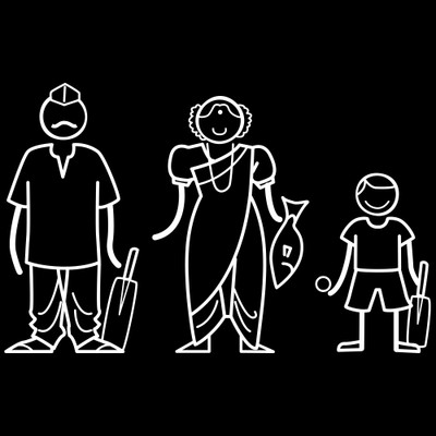 

The Indian Family Sticker Family Sticker for Windows, Bumper, Sides(White, Transparent)