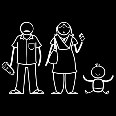 

The Indian Family Sticker Family Sticker for Windows, Bumper, Sides(White, Transparent)