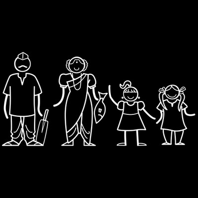 

The Indian Family Sticker Family Sticker for Windows, Bumper, Sides(White, Transparent)