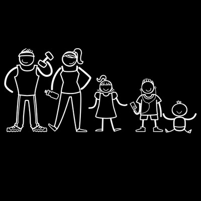 

The Indian Family Sticker Family Sticker for Windows, Bumper, Sides(White, Transparent)