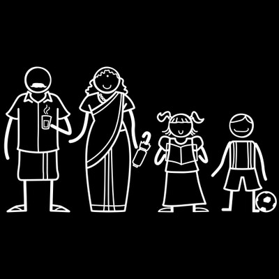 

The Indian Family Sticker Family Sticker for Windows, Bumper, Sides(White, Transparent)