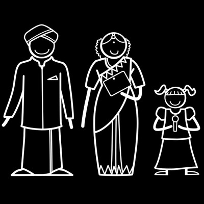 

The Indian Family Sticker Family Sticker for Windows, Bumper, Sides(White, Transparent)