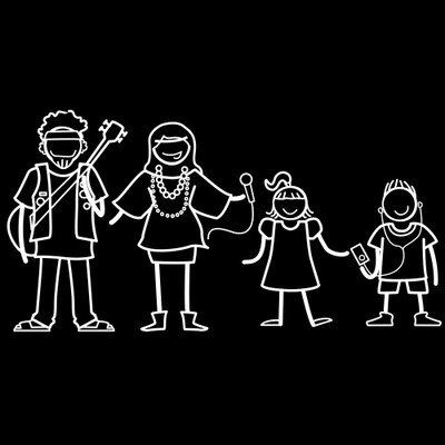 

The Indian Family Sticker Family Sticker for Windows, Bumper, Sides(White, Transparent)