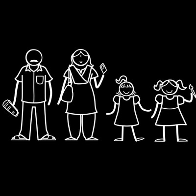 

The Indian Family Sticker Family Sticker for Windows, Bumper, Sides(White, Transparent)