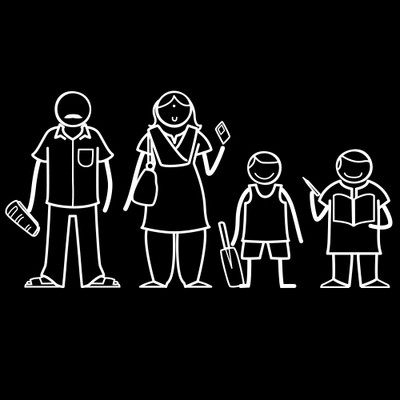 

The Indian Family Sticker Family Sticker for Windows, Bumper, Sides(White, Transparent)