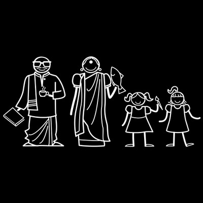 

The Indian Family Sticker Family Sticker for Windows, Bumper, Sides(White, Transparent)