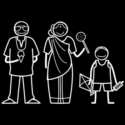 

The Indian Family Sticker Family Sticker for Windows, Bumper, Sides(White, Transparent)