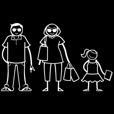 The Indian Family Sticker Family Sticker for Windows, Bumper, Sides(White, Transparent)