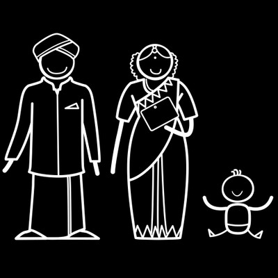 

The Indian Family Sticker Family Sticker for Windows, Bumper, Sides(White, Transparent)