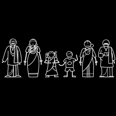 

The Indian Family Sticker Family Sticker for Windows, Bumper, Sides(White, Transparent)