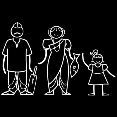 

The Indian Family Sticker Family Sticker for Windows, Bumper, Sides(White, Transparent)