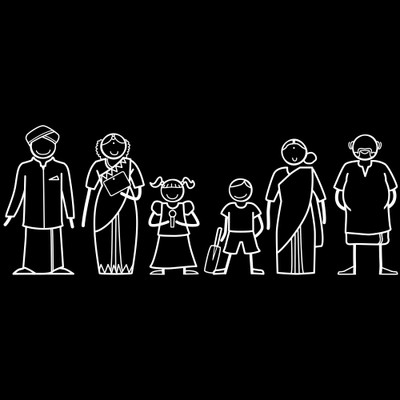 

The Indian Family Sticker Family Sticker for Windows, Bumper, Sides(White, Transparent)
