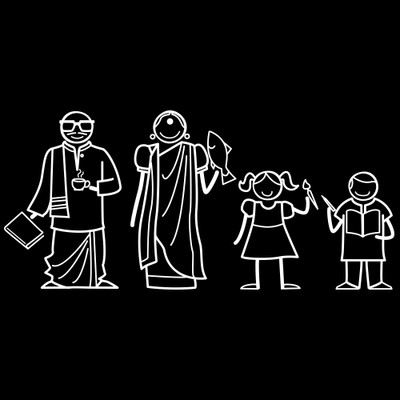 

The Indian Family Sticker Family Sticker for Windows, Bumper, Sides(White, Transparent)