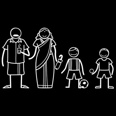 

The Indian Family Sticker Family Sticker for Windows, Bumper, Sides(White, Transparent)