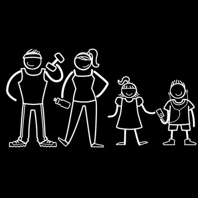 

The Indian Family Sticker Family Sticker for Windows, Bumper, Sides(White, Transparent)