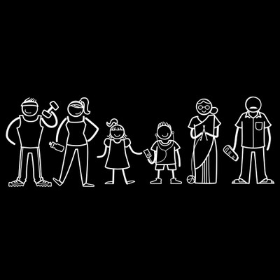 

The Indian Family Sticker Family Sticker for Windows, Bumper, Sides(White, Transparent)