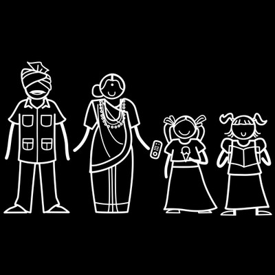 

The Indian Family Sticker Family Sticker for Windows, Bumper, Sides(White, Transparent)