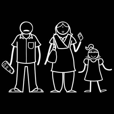 

The Indian Family Sticker Family Sticker for Windows, Bumper, Sides(White, Transparent)