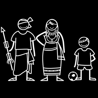 

The Indian Family Sticker Family Sticker for Windows, Bumper, Sides(White, Transparent)