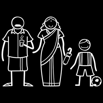 

The Indian Family Sticker Family Sticker for Windows, Bumper, Sides(White, Transparent)