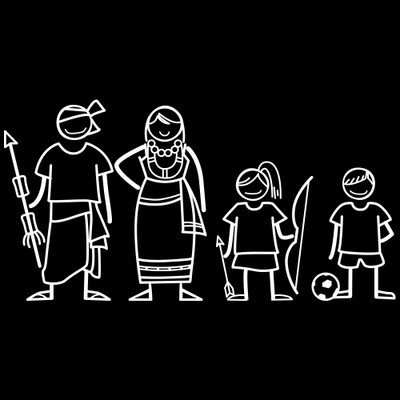

The Indian Family Sticker Family Sticker for Windows, Bumper, Sides(White, Transparent)