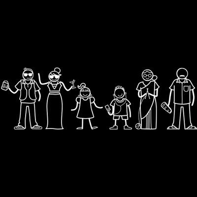 

The Indian Family Sticker Family Sticker for Windows, Bumper, Sides(White, Transparent)